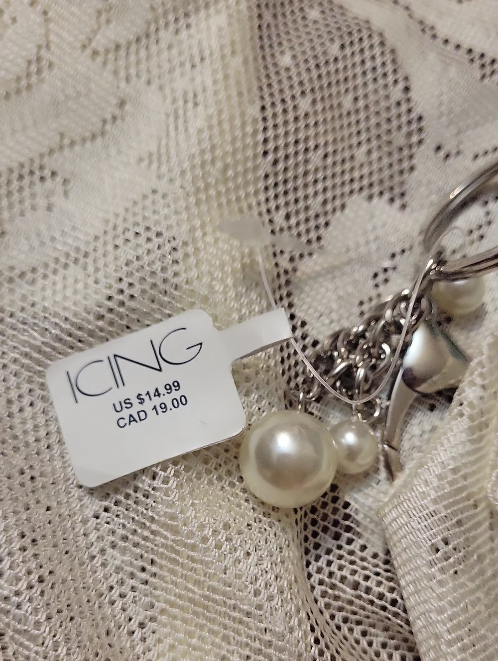 NWT Vintage Compact Mint Bow Accent Wallet with Pearl Charm